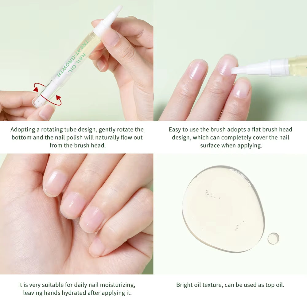 Nail Treat -Growth Nail Strengthener Healthy Strong Nail Growth Oil Help Splits Thin Nails Repair Manicure Nail Hardener Polish